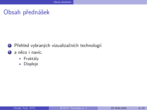 Původní snímek 8: Obsah přednášek