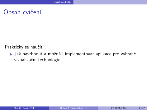 Původní snímek 9: Obsah cvičení