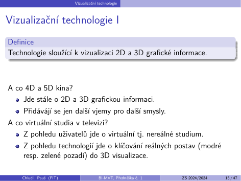 Původní snímek 15: Vizualizační technologie I