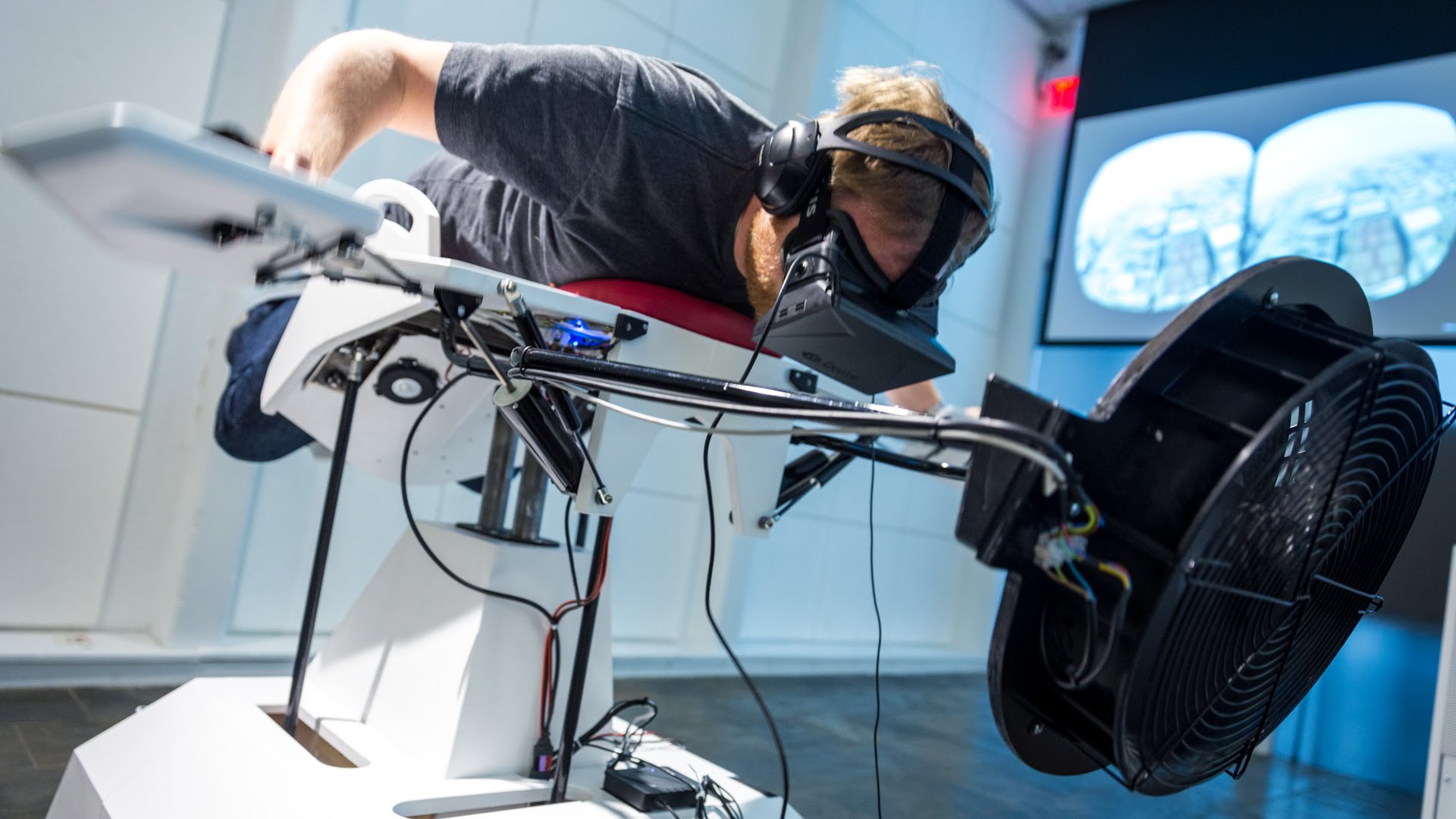 Birdly VR simulátor v akci