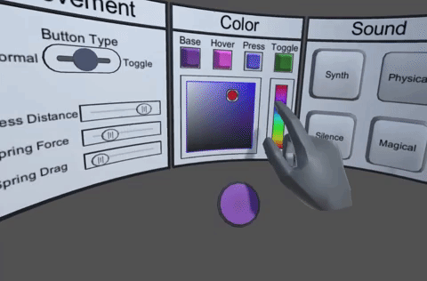 2D plovoucí panely ve VR