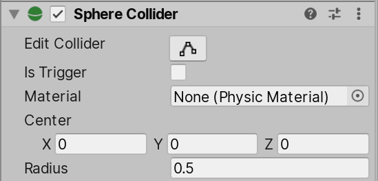 Inspektor komponenty Box Collider