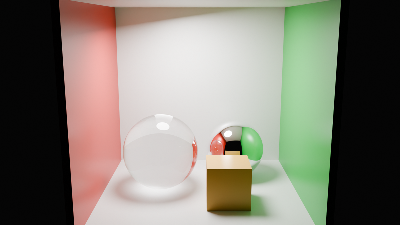 Cycles, 1600 × 900, 64 spp, max_bounces=10, diffuse_bounces=6, denoising zapnutý.
