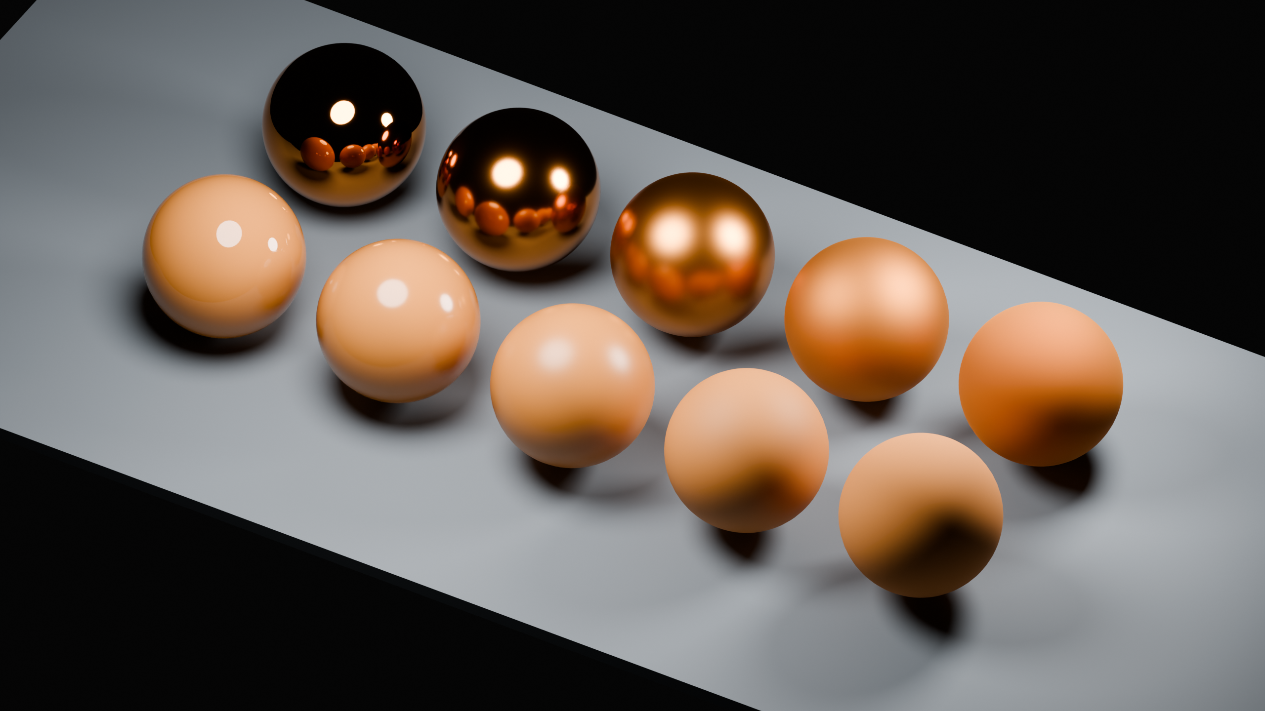 Cycles, 2560 × 1440, 96 spp. Kov vzadu, dielektrikum vpředu. Kliknutím otevři plné rozlišení.