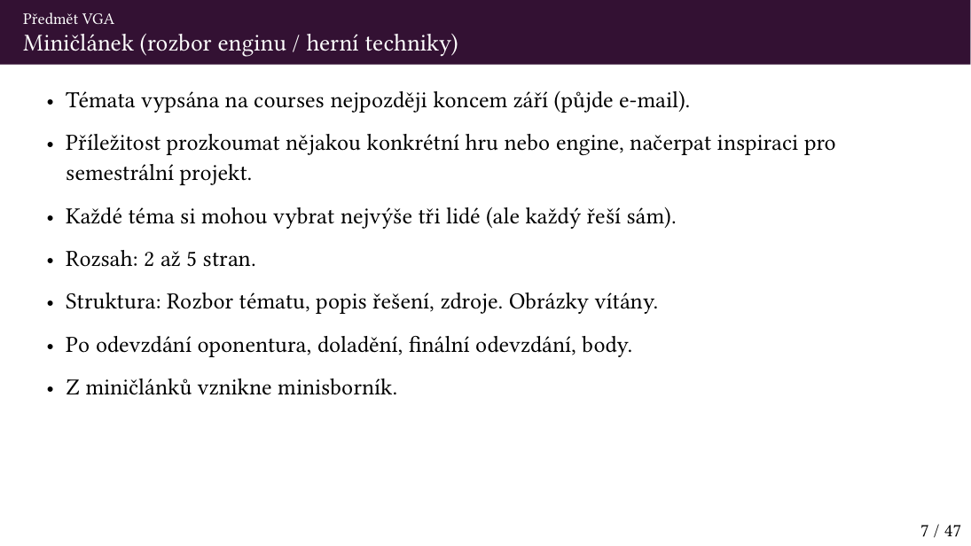 Původní snímek 7: Miničlánek (rozbor enginu / herní techniky)