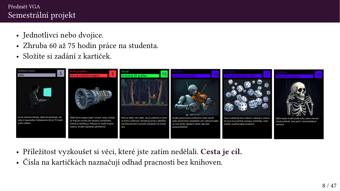 Původní snímek 8: Semestrální projekt