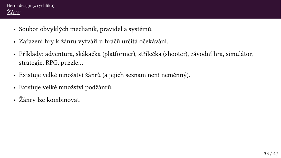 Původní snímek 33: Žánr
