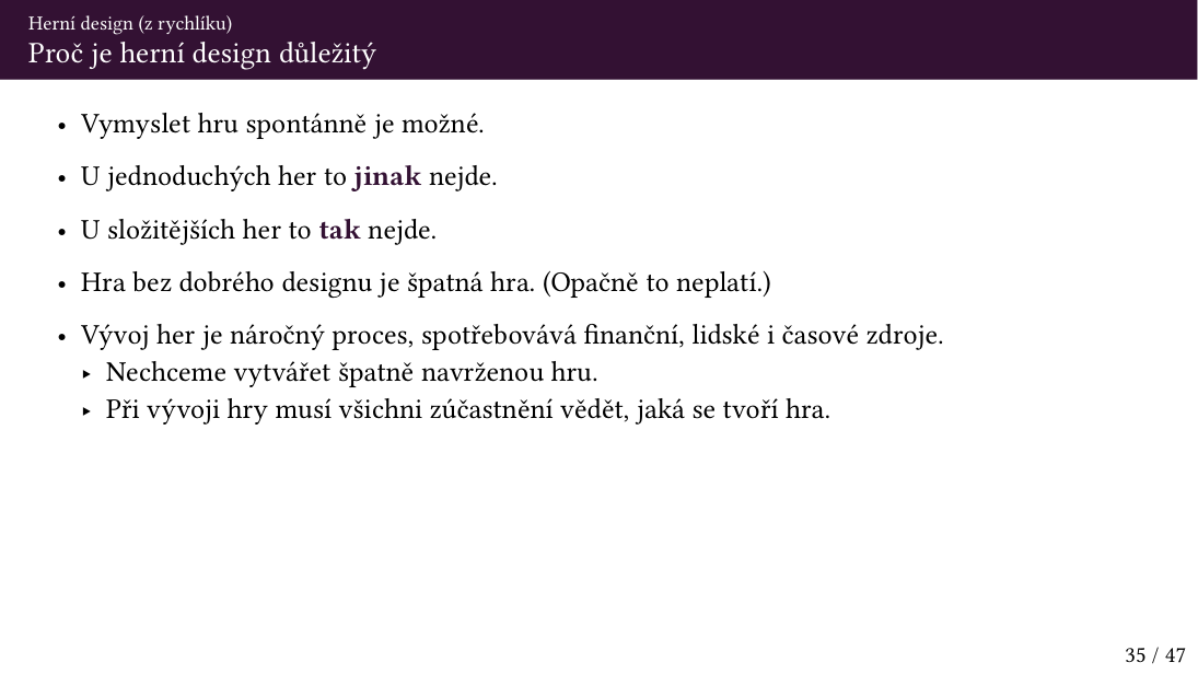 Původní snímek 35: Proč je herní design důležitý