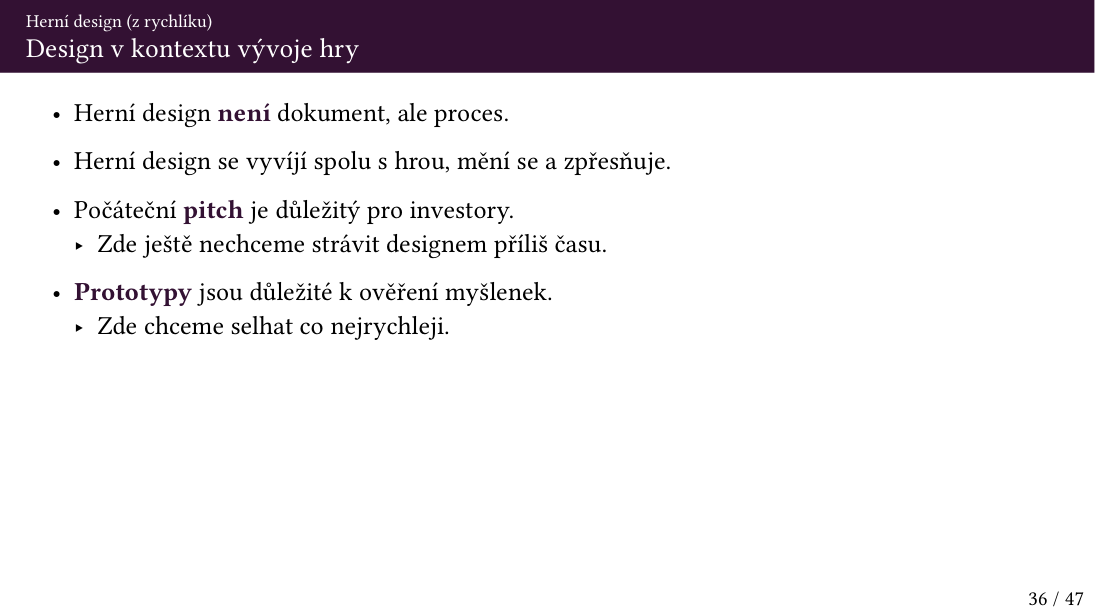 Původní snímek 36: Design v kontextu vývoje hry