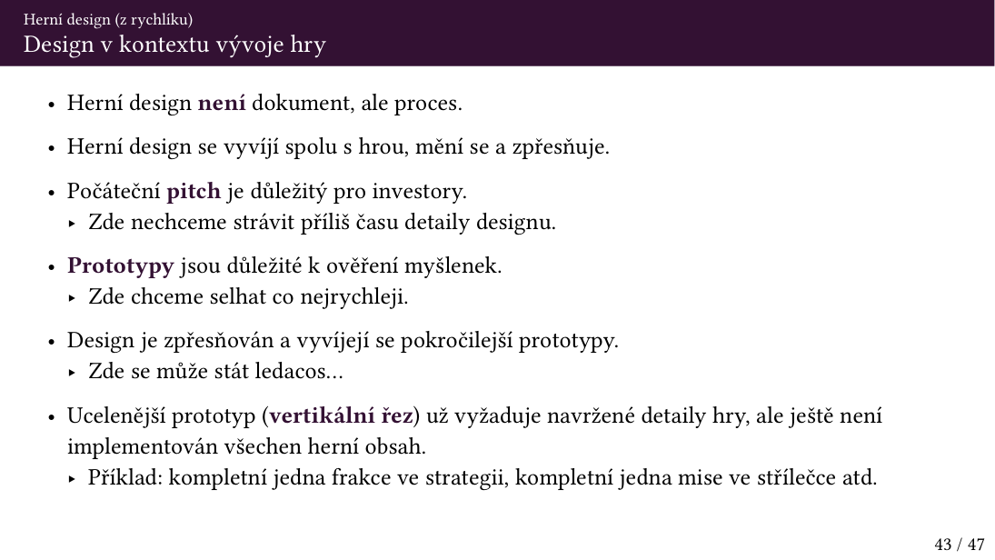 Původní snímek 43: Design v kontextu vývoje hry